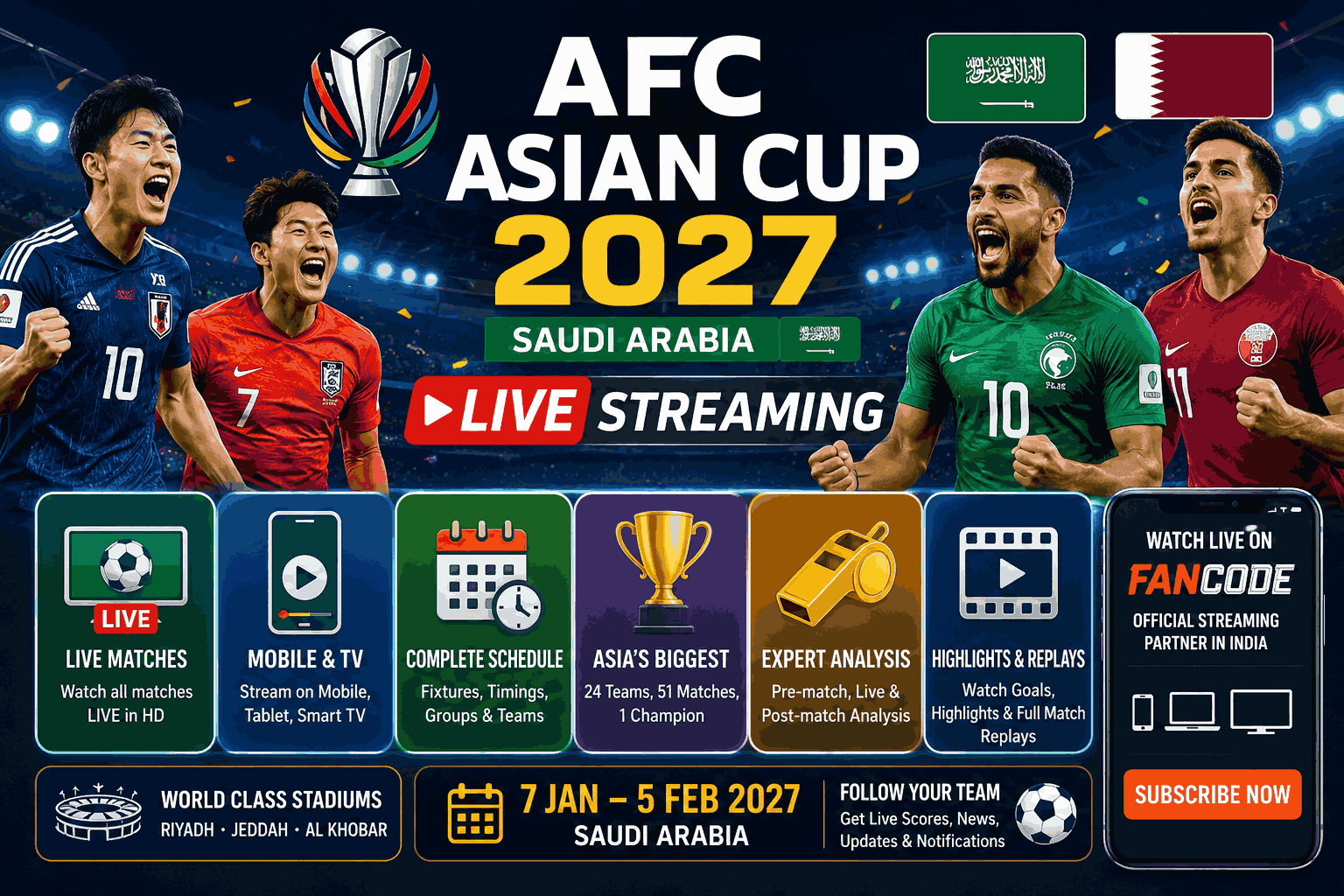 AFC Asian Cup 2027 Live Streaming